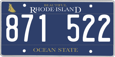 RI license plate 871522