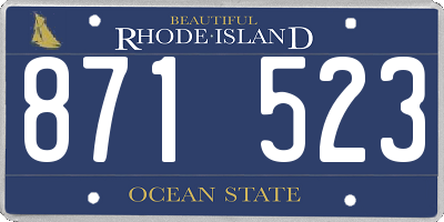 RI license plate 871523