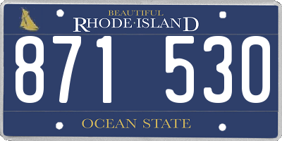 RI license plate 871530