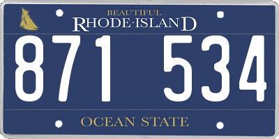 RI license plate 871534
