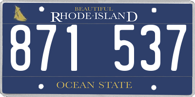 RI license plate 871537