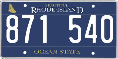 RI license plate 871540