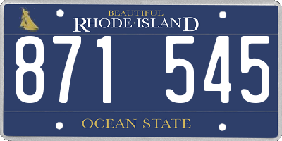 RI license plate 871545