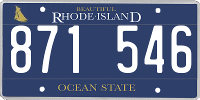 RI license plate 871546