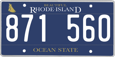 RI license plate 871560