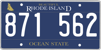 RI license plate 871562