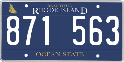 RI license plate 871563