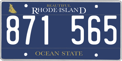 RI license plate 871565