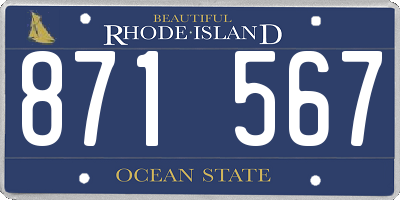 RI license plate 871567