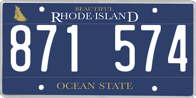 RI license plate 871574