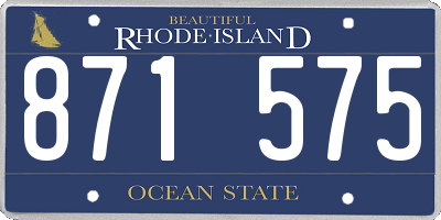 RI license plate 871575