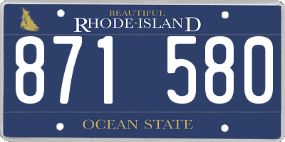 RI license plate 871580
