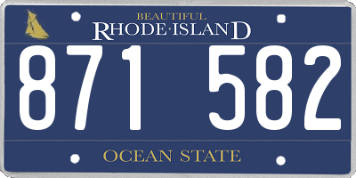 RI license plate 871582