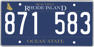 RI license plate 871583