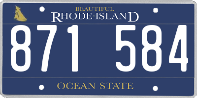 RI license plate 871584