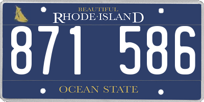 RI license plate 871586
