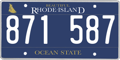 RI license plate 871587