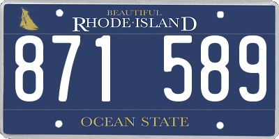 RI license plate 871589