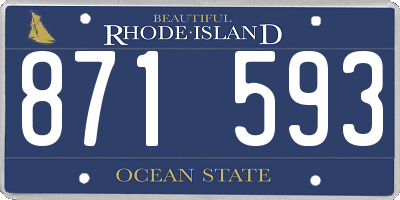 RI license plate 871593