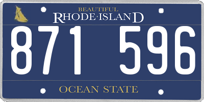 RI license plate 871596