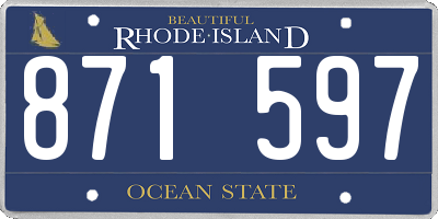 RI license plate 871597