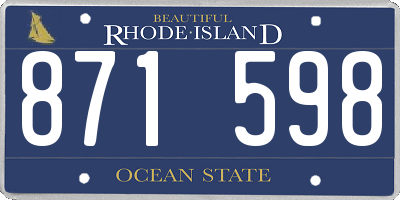 RI license plate 871598