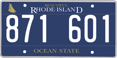 RI license plate 871601