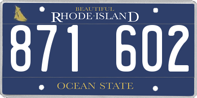 RI license plate 871602