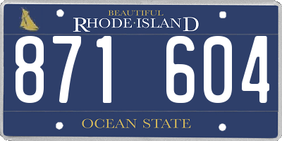 RI license plate 871604