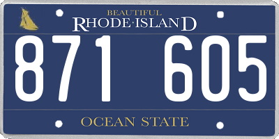 RI license plate 871605