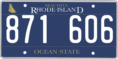 RI license plate 871606