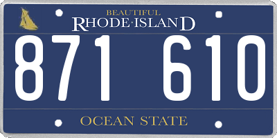 RI license plate 871610