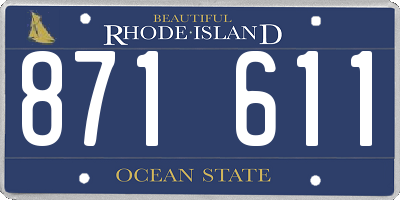 RI license plate 871611