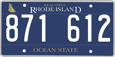 RI license plate 871612