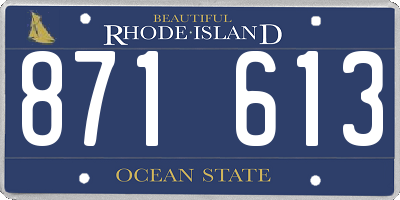 RI license plate 871613