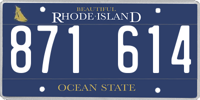 RI license plate 871614