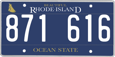 RI license plate 871616