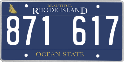RI license plate 871617