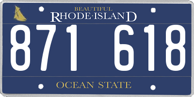 RI license plate 871618
