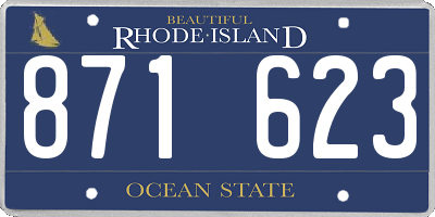 RI license plate 871623