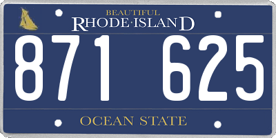 RI license plate 871625