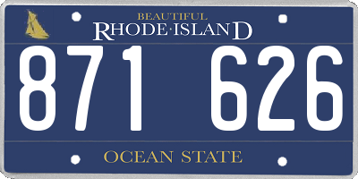 RI license plate 871626