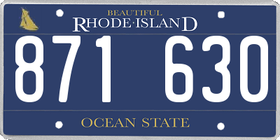 RI license plate 871630