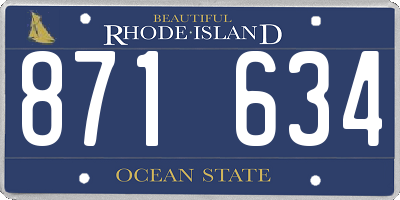 RI license plate 871634