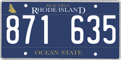 RI license plate 871635