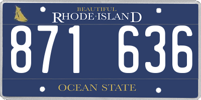 RI license plate 871636
