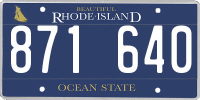 RI license plate 871640