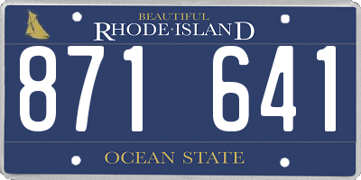 RI license plate 871641