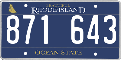RI license plate 871643