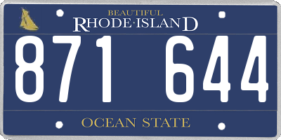 RI license plate 871644